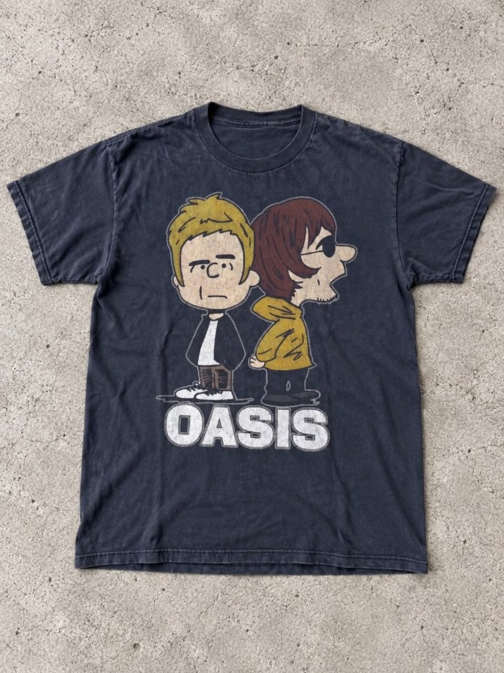 Oasis Cartoon Graphic T-Shirt | Dark Navy Gildan Tee